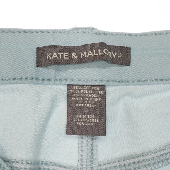 Kate & Mallory Jeans Pants 6 Ankle Ice Blue Ankle Zip Mid Rise Stretch 29x25.5 - Picture 9 of 10